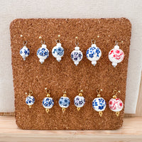 CHARM BAR Premium 18k Gold Plated and Stainless Steel CERAMIC BEAD Charms-----> Choose your Color!