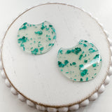 Acrylic Charm Circle with Cut Out CONFETTI GLITTER------> Choose your color!