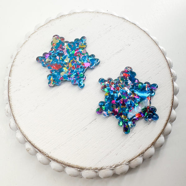 AP Acrylic Pendant GLITTER CONFETTI SNOW FLAKE ------> Choose your Number of Pieces!