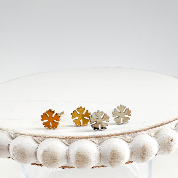 PFJ MICRO SNOW FLAKE STUDS 18k Gold and Stainless Steel--------> Choose your Finish! (Copy)