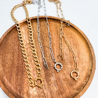 Premium CHARM KEEPER  Chain Necklace 18k Plated and Stainless Steel Polished Necklace-----> Choose your Color! (Copy)