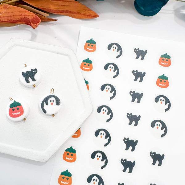 Clay Transfer Sheets---> Charm Sized--->Spooky Cookie Charm Transfers