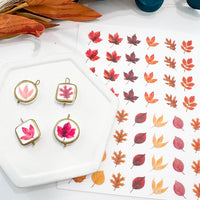 Clay Transfer Sheets---> Charm Sized--->Fall Leaves Charm Transfers