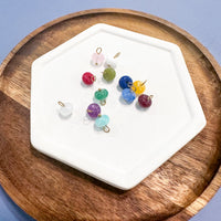 CHARM BAR Premium 18k Gold Plated and Stainless Steel BIRTH STONE RONDELLE  Charms-----> set of 12 Gold or Silver!