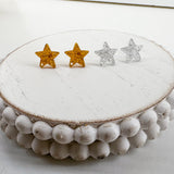 Acrylic GLITTER STAR Stud Connectors-----> Gold or Silver!