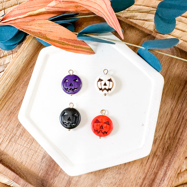 CHARM BAR Premium 18k Gold Plated and Stainless Steel Jack-o-Lantern Charms-----> Choose your Style!