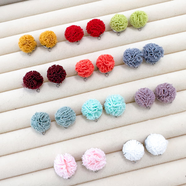 Shabby Lace 15mm Fluffy Dome Earring Topper/Connector 3 Pairs