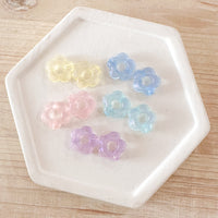 Acrylic Charm PASTEL MINI HALLOW FLOWER CHARMS----> Mixed Grab Bag! ( in pairs!)