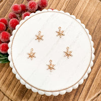 Pave Gold Snowflake Charms