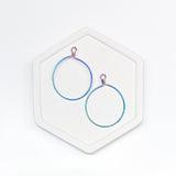 Round Dangle Hoops/Bezel/Fringe Hoops Stainless Steel -----> Lots of Colors!