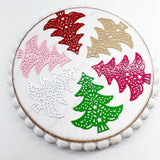 LCM Laser Cut CHRISTMAS TREE filigree metal charms and connectors 5 pairs---> Choose your color!