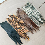 Genuine Leather Layered FEATHERS Grab Bag of Precut Leather Shapes