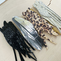 Genuine Leather Layered FEATHERS Grab Bag of Precut Leather Shapes