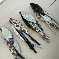 Genuine Leather Layered FEATHERS Grab Bag of Precut Leather Shapes