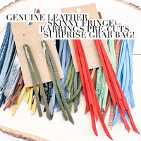 Genuine Leather SKINNY FRINGE Grab Bag of Precut Leather Shapes