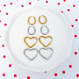 Premium Basic Hoop Huggies HEARTS AND OVALS --------> Choose your Finish and size!
