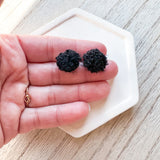 Sweater Ball 15mm Fuzzy Sweater Dome Earring Topper/Connector 3 Pairs