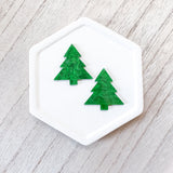 AP Green Christmas Tree Acrylic Pendant----------> Choose your style! 1pair, or 3 pairs!