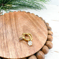 PFJ 18K Gold Mini Snowflake Hoops