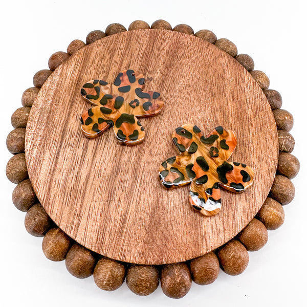 Acrylic Charms Animal Print Flower Pendant/Charm