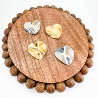 Stainless Steel  WAVY HEART CHARM ----> Gold or Silver!
