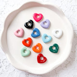 CHARM BAR Alloy/Enamel Charms Glossy HALLOW HEART Charms-----> Choose Your Color
