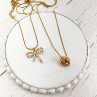 PFJ Premium Finished Bow or Knot Pendant Necklace ----> Choose your Charm!