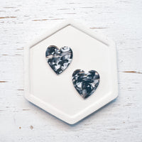 Acrylic Charms BLACK AND WHITE HEARTS