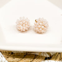 17mm LIGHT BLUSH Crystal Bead Dome Earring Topper/Connector/Stud