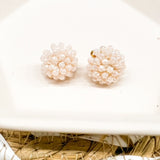 17mm LIGHT BLUSH Crystal Bead Dome Earring Topper/Connector/Stud
