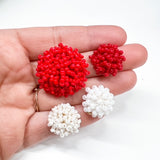 NEW 20mm SPRINKLE MIX  Pom Style Seed Bead Studs 100% Stainless Steel