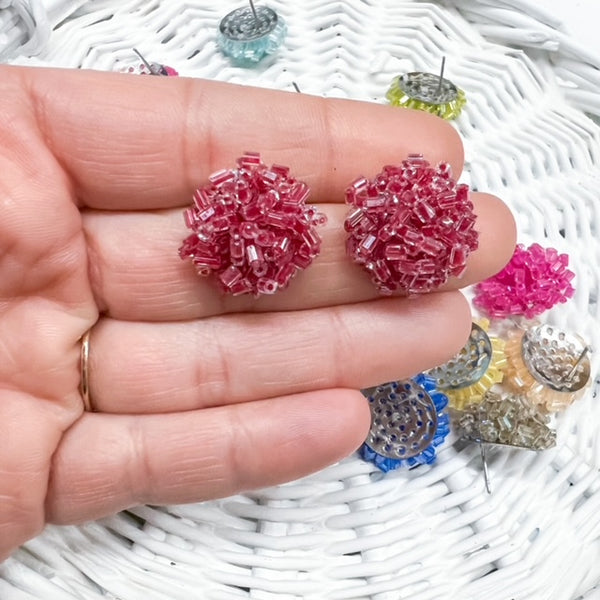 Tube Bead BERRY Dome Topper 20mm Beaded Earring Connector