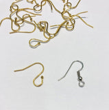 6mm GOLD Surgical Stainless Open Loop with Ball Earring Wire 10 pairs